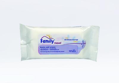 Ubrousky Family travel antibakteriál 15 ks