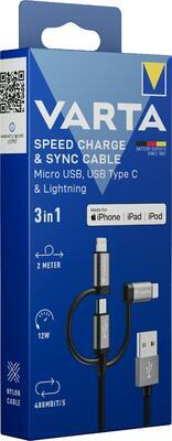 Nab.kabel Varta 3 in1 Lightning-Micro USB - 1